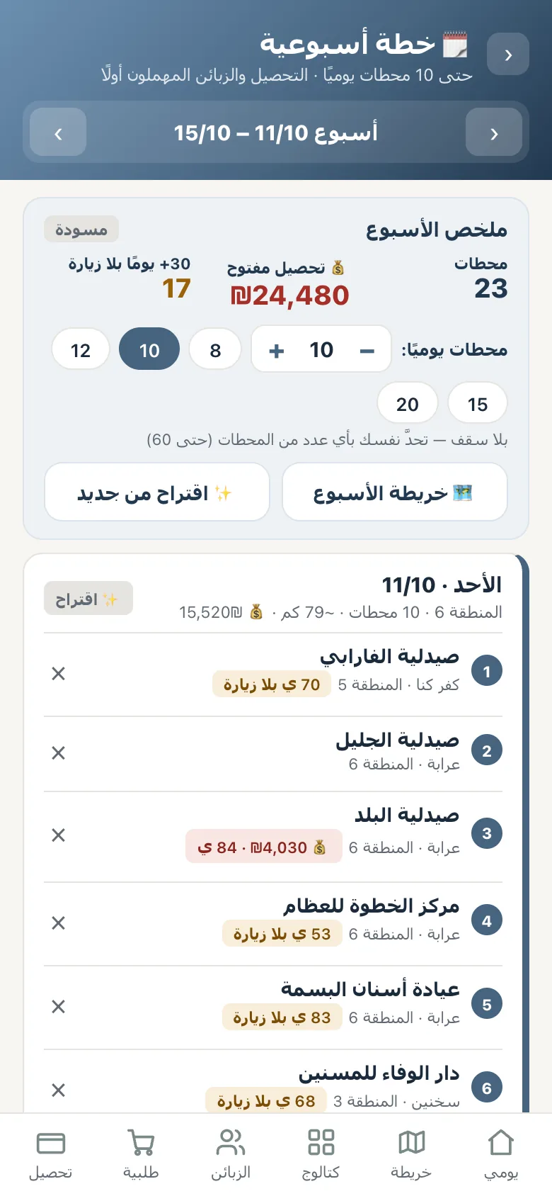 الخطة الأسبوعية في JaSale