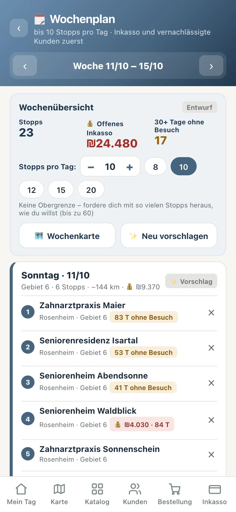 Wochenplan in JaSale